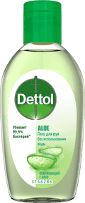 Антибактериальный увлажняющий гель для рук с Aloe Dettol